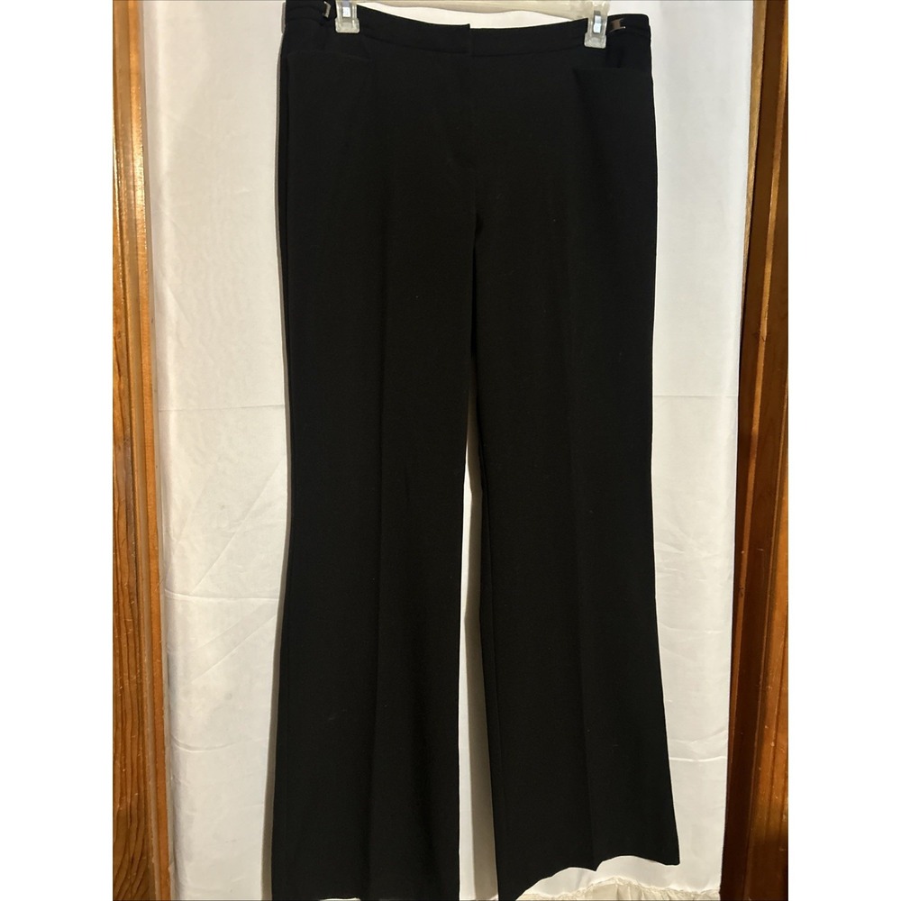 New York and Co Women's Black Stretch Pants Wide Leg Size 16 Tall 40/35